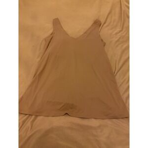 Soma Enbliss Tank with Bra Beige V-Neck Camisole Seamless Shaper Top Large